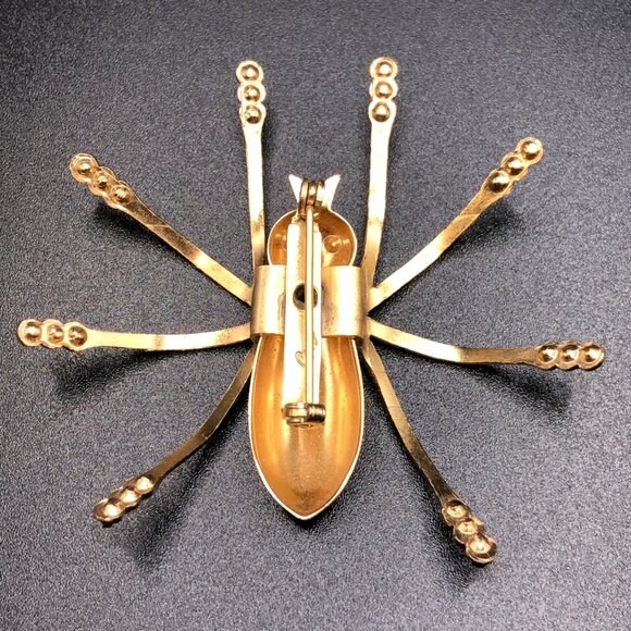 Vintage Coro Rhinestone Spider Brooch - Picture 3 of 6